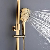Ensemble de robinetterie de douche colonne murale thermostatique de luxe en laiton à double poignée avec cartouche céramique et barre coulissante