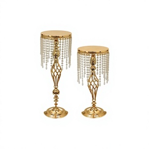 Haute qualité 2 pièces cristaux suspendus sol/Table gâteau support pour la maison fête de mariage anniversaire nuptiale douche décor - Product Image 1