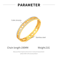 Bracelet minimaliste en acier inoxydable style français pour femme, chiffres romains, ajouré, bijoux fins