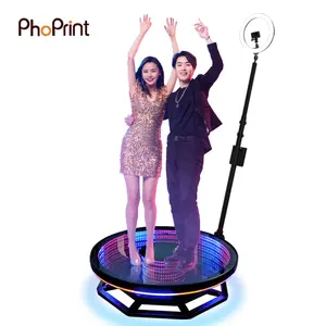 Automatic Rotating Selfie 360 Spinning Photo Booth Selfie Birthday Prop Led 360 Photo Booth For Party