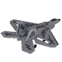 Avion télécommandé planeur RC modèle de chasseur F22 2.4G 3 canaux 200m de distance de contrôle prêt à l'emploi avec chargeur et batteries pour 10