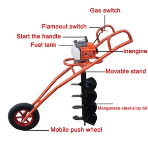 Xách tay bánh xe duy nhất Xe đẩy hard rock lỗ Digger Auger Xăng bài lỗ Digger máy với CE - Product Image 6