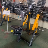 Máquina de remo vertical comercial de acero con asiento, equipo de gimnasio con carga de placas para entrenamiento de fuerza de espalda