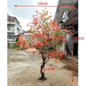 Mini artificial autumn japanese red with green color maple tree plant bonsai for sale