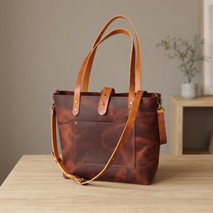 Hot Selling Genuine Leather Clutch Cross-Body Handbags Dual Strap Zipper Durable Waterproof Eco-Friendly 2L Large Capacity - Product Image 4