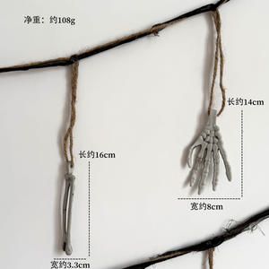 Cuerda colgante de hueso de mano de esqueleto de 2m de largo, flor de Halloween, casa embrujada, Bar, accesorios de decoración de habitación de <span class=keywords><strong>Escape</strong></span> - Product Image 4