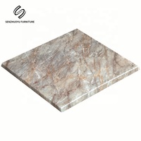 Panneau en bois Werzalit moderne de vente chaude Rectangle durable et dessus de table à manger de forme ronde pour l'extérieur pour les hôtels et les maisons