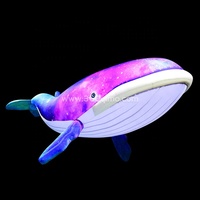 Meilleure vente baleine gonflable géante bleue, publicité requin gonflable pour affichage statue grand poisson d'océan suspendu décoration LED