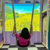 Balançoire interactive intelligente commerciale avec effets de projection, images HD pour centre de jeux intérieur, centres commerciaux, parc d'attractions