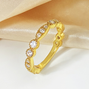 Fashion Trendy 18K Gold Plated <b>CZ</b> Cubic Zircon <b>Rings</b> for Women Girls - Product Image 6
