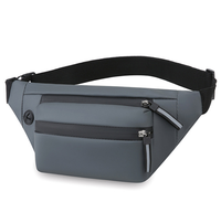 Sac banane étanche en PU avec fermeture éclair, sac de poitrine pour homme, sac de poitrine décontracté pour le sport, le cyclisme, la course à pied, les voyages, sac messager, sac de taille