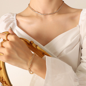 ALIN 316L thép không gỉ mạ vàng đầy màu sắc vuông và vòng kim cương bọc vòng đeo tay thiết lập cho Unisex - Product Image 3