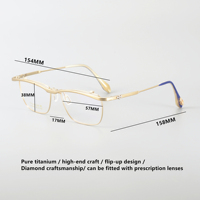 Montures de lunettes pliables en titane massif, motif Pixiu Dragon Diamant, légères, durables, portables, pour usage quotidien – Grande Vente