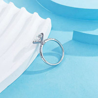 Bague de fiançailles de luxe léger et tendance, à tige droite, 6 griffes, grand éclat, en Pt950, pour femme, avec diamant de laboratoire