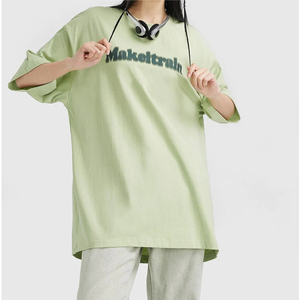 Impression personnalisée du logo T-shirt basique à épaules tombantes en coton épais vierge Streetwear Boxy T-shirts surdimensionnés - Product Image 2