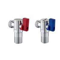 Robinet d'angle triangulaire à noyau sphérique haute capacité à débit maximal, modèle X001 en acier, raccord fileté pour eau de salle de bain/cuisine