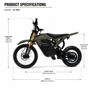 มอเตอร์ไซค์วิบากไฟฟ้า Young Rider 2000W มอเตอร์กลาง พร้อมโซ่ ระยะทางวิ่ง 80 กม. ความเร็วสูงสุด 80 กม./ชม. เบรคไฮดรอลิก ยางแบบ Knobby - Product Image 3