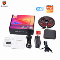 Boîte de synchronisation de rétroéclairage TV Tuya compatible avec Alexa et Google Assistant, bande lumineuse LED RGB, commande vocale, HDMI2.0 pour téléviseurs de 24 à 120 pouces