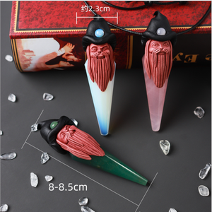 Nuovi prodotti wicca Rune Nordic Elf vecchio mage Pendente di Cristallo rosa cristalli di quarzo guarigione pietre - Product Image 1