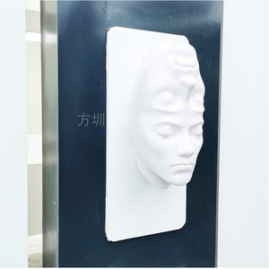 Abstract Resin <b>Face</b> Sculpture Wall Mount Contemporary Artistic Design Rectangle Single-piece Package - Product Image 2