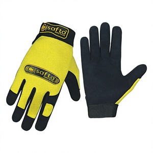 Guantes de Trabajo Resistentes de Algodón Liso para Uso General, Amarillos, Flexibles, de Seguridad para Mecánicos, Protección Contra Impactos en la Palma - Product Image 1