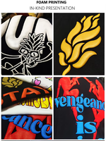 Camiseta de Hombre de Algodón de Alto Gramaje 220 Gsm con Estampado Gráfico Personalizado en 3D Puff de Gran Tamaño Fabricante Mayorista