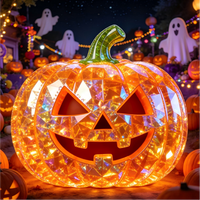 Lampe LED à piquet Iridescent Bat de haute qualité, étanche IP65, DC24V, blanc chaud, pour décoration extérieure de jardin et allée d'Halloween, en PET