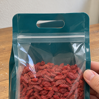 Pochette Ziplock transparente à dos coloré avec poignée découpée pour céréales, pâtes, baies de Goji, graines – Emballage de détail, sac à fond plat
