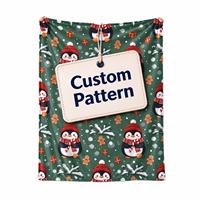 Couverture imprimée pingouin légère pour voyage, pique-nique, chaise longue, cadeau saisonnier, distribution B2B, décoration textile de maison