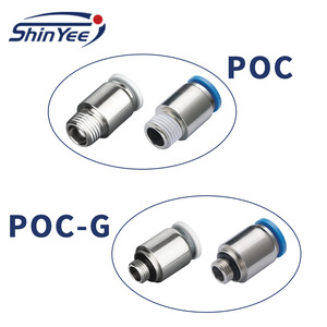 ShinYee Pneumatic <b>Quick</b> <b>Connector</b> POC4/6/8/10-01/02/03/04 Round Thread Straight Through Copper Body - Product Image 4