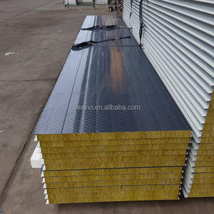 Panneau sandwich en laine <span class=keywords><strong>de</strong></span> roche, isolation thermique, panneaux muraux extérieurs en acier, gris, panneau sandwich mural en laine <span class=keywords><strong>de</strong></span> roche <span class=keywords><strong>de</strong></span> qualité - Product Image 1