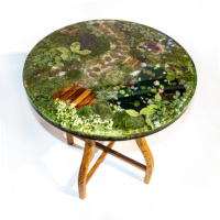 Artisanat en résine pour la maison, meubles, jardin, paysage, plantes en mousse, résine époxy, table à manger, salon, table basse en bois et résine époxy