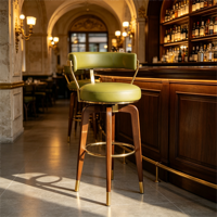Sièges de restaurant commerciaux personnalisés sélectionnés avec des chaises rembourrées et des tables en bois pour les projets modernes d'hôtels, cafés et restaurants