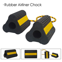 Cales de roue d'avion en caoutchouc personnalisées pour support au sol, avec corde en nylon antidérapante de 16 cm, pour véhicules, de fabrication industrielle