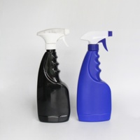 Flacon pulvérisateur en plastique avec déclencheur de pulvérisation, flacon pulvérisateur carré en plastique noir de 16 oz