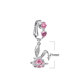 Gaby nuovo arrivo finto <span class=keywords><strong>piercing</strong></span> clip sul cuore finto <span class=keywords><strong>piercing</strong></span> nombril pancia all'ingrosso finto ombelico anello di moda gioielli - Product Image 6