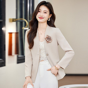 Women's Blazer Black Long Sleeve Solid Color No-Wrinkle Treatment Pocket Design Spring Autumn 2025 - Product Image 4