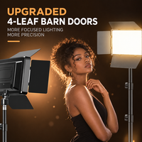 Lumière LED carrée à 4 feuilles, dimmable et à couleur réglable, pour photographie, streaming en direct, maquillage et portraits en intérieur/extérieur