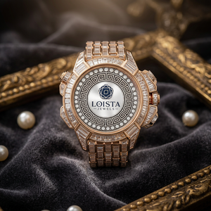 Montre de luxe pour homme en acier inoxydable, boîtier analogique mécanique, cadran en cristal violet, style hip-hop, pour LOISTA JEWELS - Product Image 5
