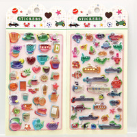 Autocollants en époxy cristallin colorés pour articles quotidiens, mini-autocollants 3D brillants en forme de théière, sous-marin, cœur pour journal, téléphone, décoration artisanale