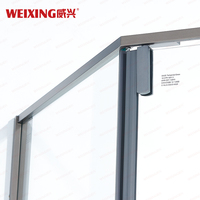 Weixing Cabine de douche Offre Spéciale 304 Acier inoxydable brossé Gun Gris encadré Verre trempé Diamant Charnière Salle de douche
