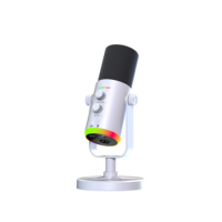 Microphone de bureau sans fil YU7 Micro USB RGB à condensateur avec garantie d'un an - Annulation de bruit professionnelle pour le streaming et le gaming