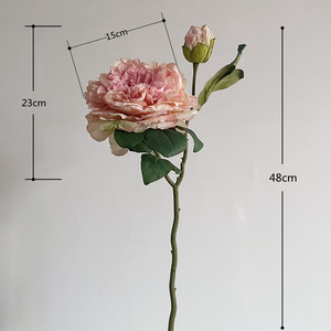 Peonía Artificial de Alta Gama al por Mayor, con 2 Cabezas y Capullo, Tacto Real, Sensación Elegante al Tacto, Flor Grande de Látex para Decoración del Hogar - Product Image 5