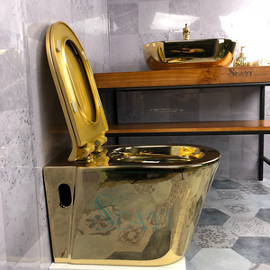 <span class=keywords><strong>WC</strong></span> moderne SDAYI avec réservoir <span class=keywords><strong>d</strong></span>'<span class=keywords><strong>eau</strong></span> caché, siège de toilette bidet doré, montage mural, siphon en P, <span class=keywords><strong>cuvette</strong></span> de toilette murale dorée, prix - Product Image 2
