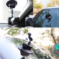 Support en alliage d'aluminium à ventouse électrique robuste pour caméra de voiture téléphone caoutchouc montage en caoutchouc support de caméra électrique
