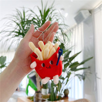 Peluche mignonne en forme de nourriture, petits animaux en peluche, porte-clés en peluche en forme de nourriture, hamburger, hot-dog, frites, cuisse de poulet, pain, peluche alimentaire
