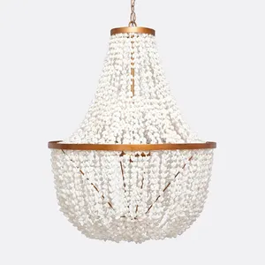 Lustre moderne de luxe en métal, cadre doré antique, <span class=keywords><strong>luminaire</strong></span> suspendu Empire classique blanc pour <span class=keywords><strong>plafond</strong></span> haut, décoration intérieure - Product Image 1