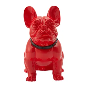 AFELLOW New Style Plastic Full Dog Mannequin French Bulldog Sitting Pose Cool Lifelike Mannequin Dog Model