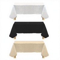Mantel Rectangular de Poliéster Color Sólido Borgoña Vino Tinto para Banquete de Boda o Fiesta