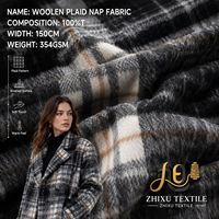 Tissu en laine Galla teint en fil 100 % polyester en stock, textile économique pour la confection de manteaux d'automne et d'hiver